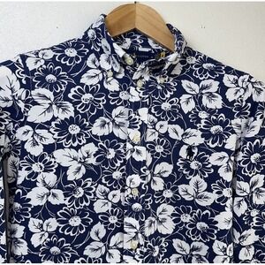 Polo Ralph Lauren‎ Knit Oxford Long Sleeve Button Down Floral Hawaiian Print